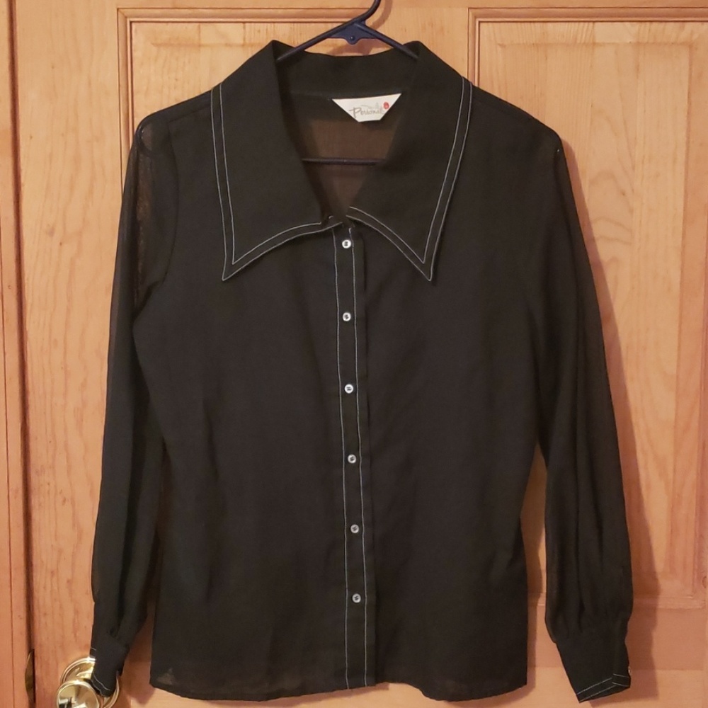 💎 Vintage Sheer Blouse Personal Leslie Fay